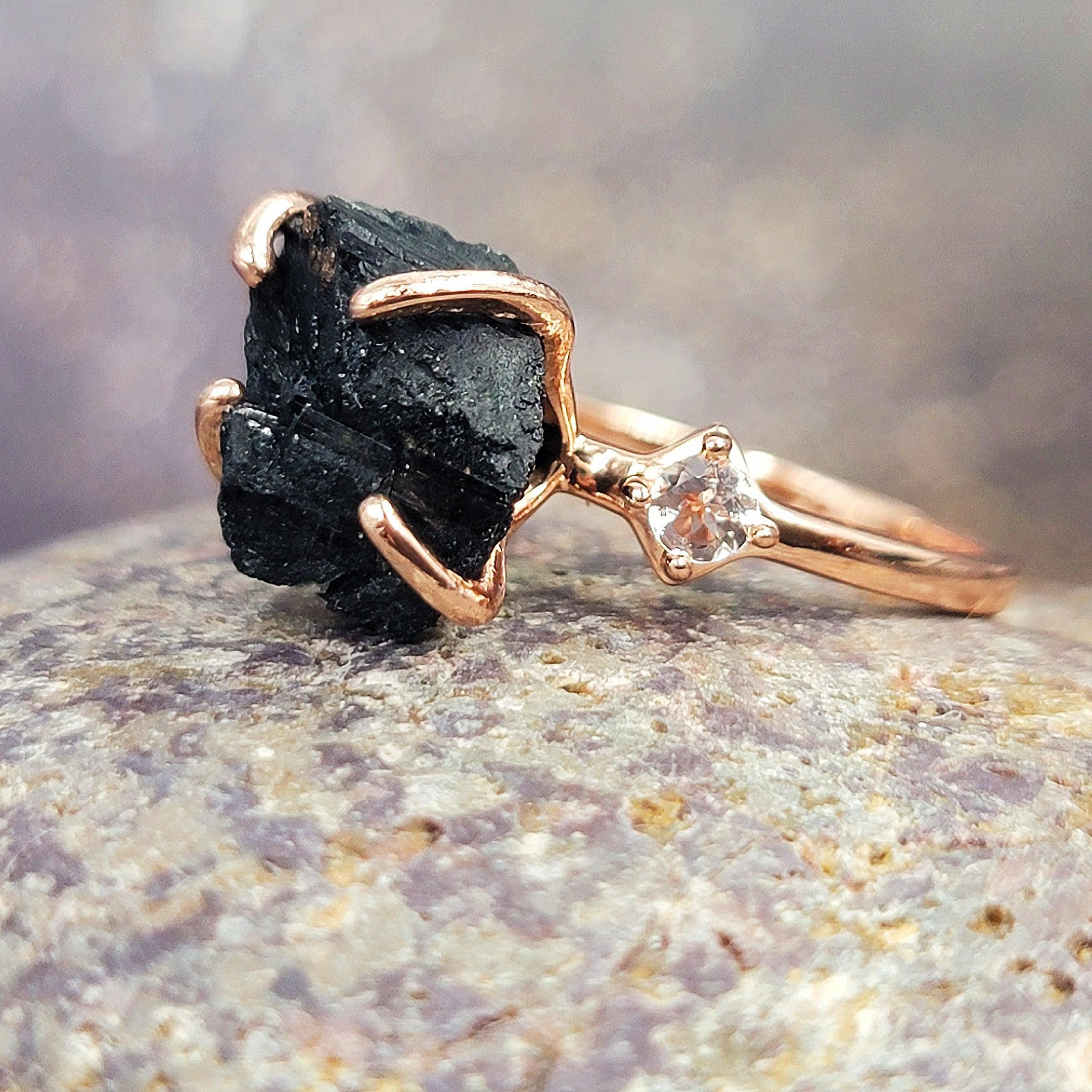 Black Tourmaline & Pyrite Ring | Made In Earth US